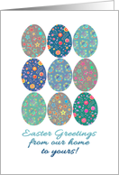 Easter Greetings, from our home to yours! Decorated Easter Eggs card