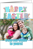 Happy Easter Photo Card, from our home to yours! with bunnies. card