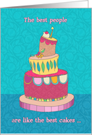 Happy Birthday for Her with Cute Colorful Crooked Cake Illustration card