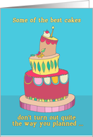 Happy Birthday, cute, colorful cake illustration, you’re unique! card