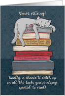 Retirement Congratulations for Cat and Book Lover card