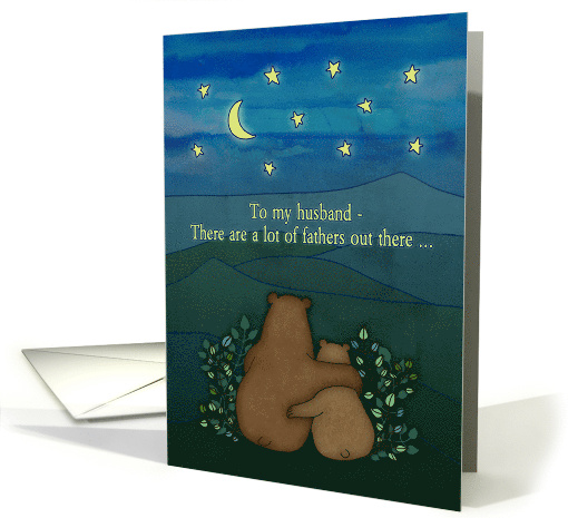 Happy Father's Day for Husband with Moon Stars and Bears card
