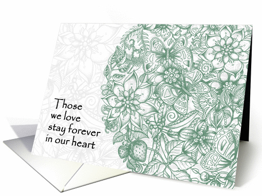 Those we love stay forever in our heart - butterflies, flowers card