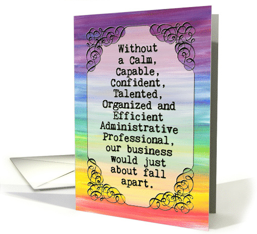 Administrative Professionals Day card, vintage banner
