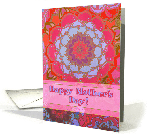 Happy Mother's Day, floral doodle mandala illustration,... (1075602)