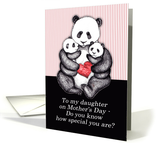 Happy Mother's Day to My Daughter with Cute Panda Mom & Babies card