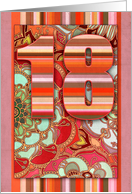Happy 18th Birthday with Colorful Stripes & Doodles in Orange & Mint card