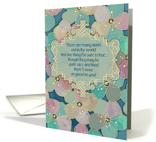 Happy Birthday to My Wonderful Aunt with Floral Pattern card (1105666)