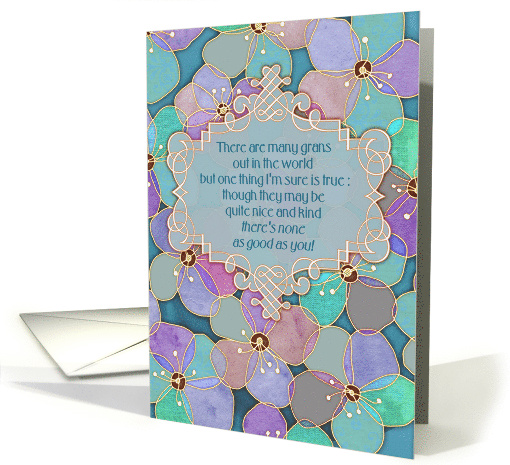 Happy Birthday to My Wonderful Gran with Floral Pattern card (1105670)