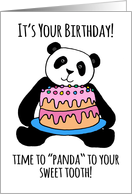 Cute Panda Birthday Card, cake, frosting, for your sweet tooth! card