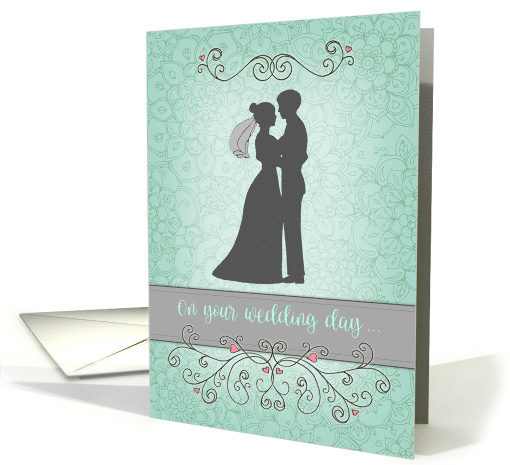 Congratulations on Your Wedding Day with Bridal Couple Silhouette card