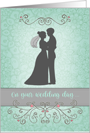 Congratulations on Your Wedding Day with Bridal Couple Silhouette card