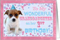 Happy 1st Birthday to My Wonderful Granddaughter with Cute Puppy card