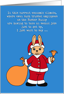 Funny Santa Claus Easter Bunny Economy Recession Humor card