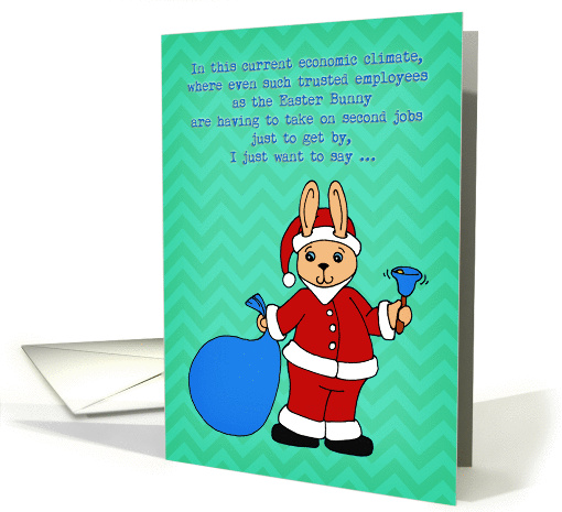 Christmas humor, Easter Bunny as Father Christmas, thank... (1138442)