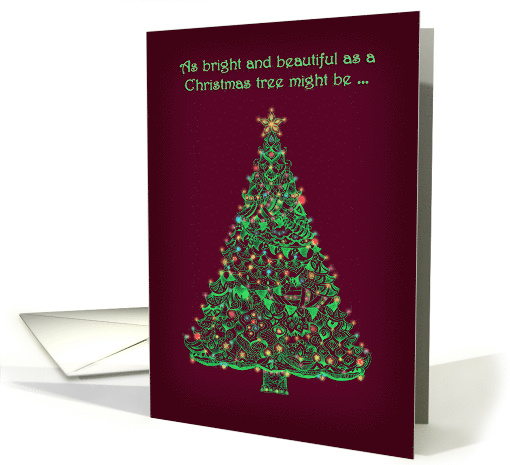 Merry Christmas to My Gorgeous Wife with Glowing Christmas Tree card