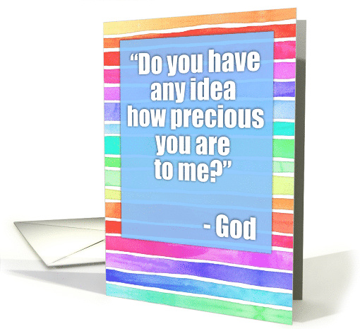 Christian Encouragement Rainbow Watercolor Stripes & Typography card