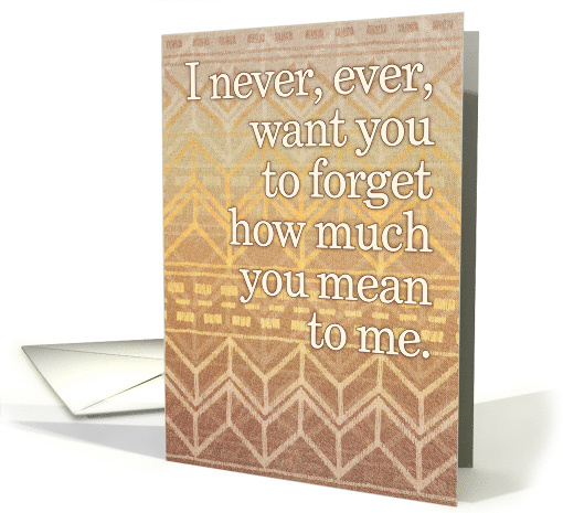 Missing You Daughter with Gold & Neutral Tan Chevron Pattern card