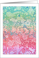 Blank Any Occasion Pastel Rainbow Colored Doodle Hand Drawn Tangle card