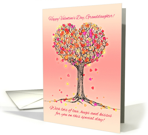 Happy Valentine's Day Granddaughter with Cute Heart Tree... (1214256)