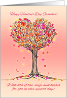 Happy Valentine’s Day for Grandma with Cute Heart Tree Illustration card