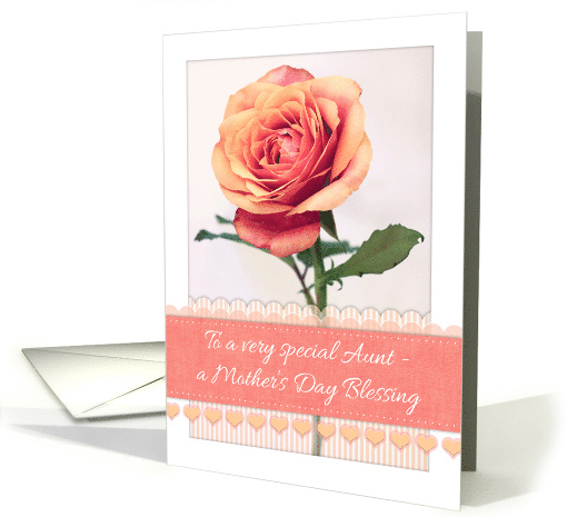 A Mother's Day Blessing for a Special Aunt with Peach Rose card