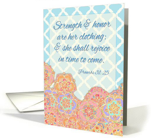 Christian scripture card for her, Proverbs 31:25, floral,... (1274068)