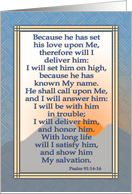 Happy Father’s Day Christian Scripture for Husband Psalm 91:14-16 card