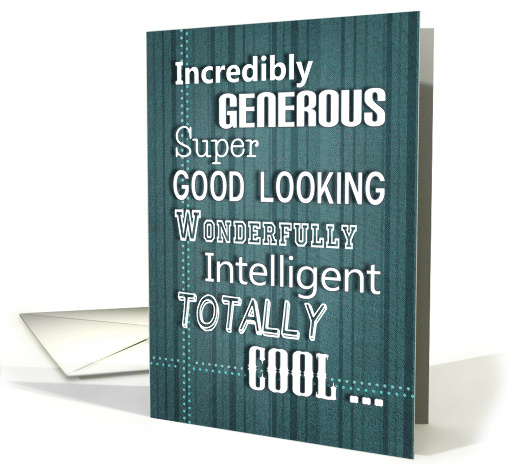 Happy Father's Day to a Very Cool Dad Funny Typography on Teal card