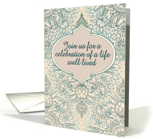 Join us for a celebration of life, taupe, green, cream... (1293878)