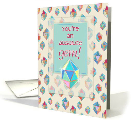 Happy Birthday Dear Friend You're an Absolute Gem Pastel Pattern card