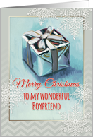 Merry Christmas to my wonderful boyfriend, gift painting, snowflakes card
