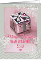 Merry Christmas to My Wonderful Sister Gift Painting & Snowflakes card