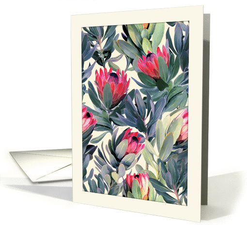 Painted Protea Pattern Blank Note card (1358000)