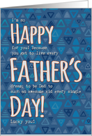 Happy Father’s Day to a Lucky Dad Funny Humor on Blue card