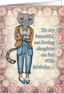 Happy 47th Birthday to My Beautiful Cat-Loving Daughter card