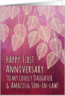 Happy First Anniversary to My Daughter & Son-in-law with Leaves card