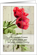 In Remembrance of Your Loved One on Your Anniversary Two Red Poppies card