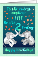 Happy Birthday to 2 Year Old Nephew with Cute Laughing Elephants card