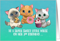Happy 3rd Birthday to a Sweet Little Niece with Cute Kittens card