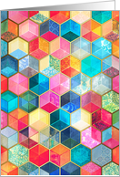 Crystal Bohemian Honeycomb Cubes Blank for Any Occasion card