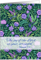 Christian Encouragement The Joy of the Lord is Your Strength Scripture card