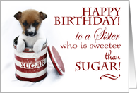 Happy Birthday to a Sister Sweeter than Sugar with Cute Puppy card