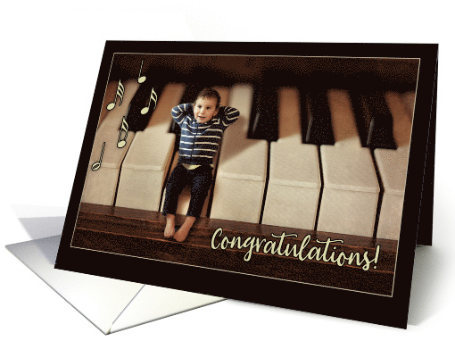 Congratulations on Your New Baby with Musical Notes and Piano card