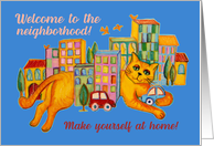 Welcome to the Neighborhood From a Friendly Ginger Cat card