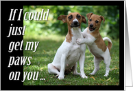 Missing you card with cute puppy and mother jack russell. card