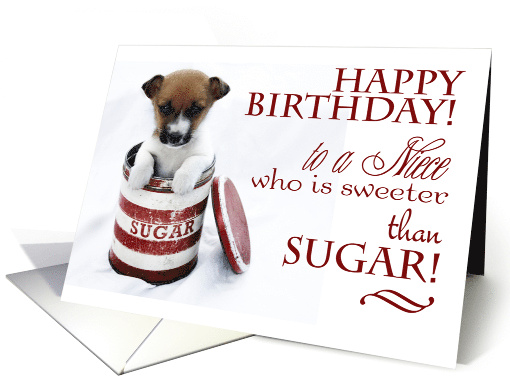Happy Birthday to a Niece Sweeter than Sugar with Cute Puppy card