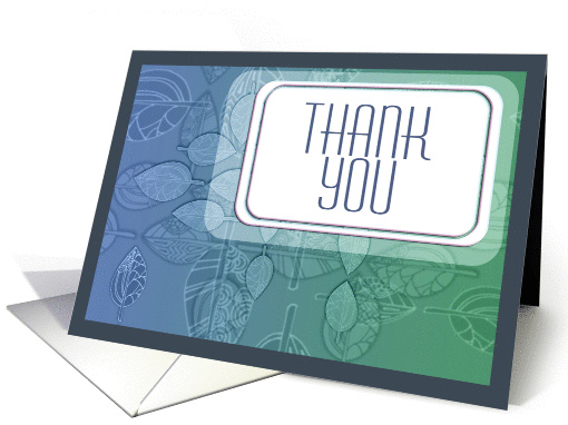 Thank you card, appreciate your business, blue and green... (954147)