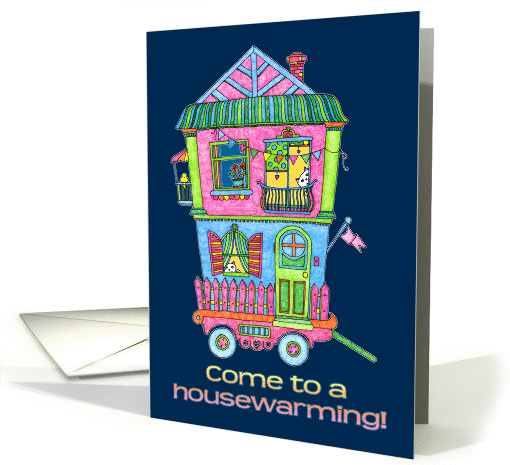 Housewarming invitation, cute hand drawn illustration,... (956383)