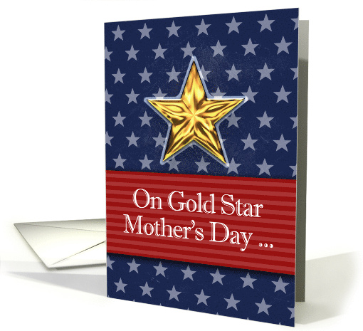 Gold Star Mother's Day with Stripes and Stars Background Pattern card